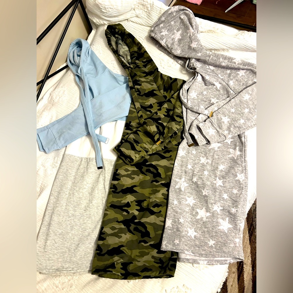 ✨ No Boundaries XL (15-17) Lot of 3 Hoodie Dresses ✨ NWOT ✨